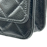 シャネル CHANEL マトラッセチェーンウォレット AP0250 ブラック ゴールド金具 キャビアスキン レディース ショルダーバッグ