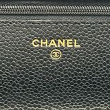 シャネル CHANEL マトラッセチェーンウォレット AP0250 ブラック ゴールド金具 キャビアスキン レディース ショルダーバッグ