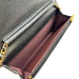 シャネル CHANEL マトラッセチェーンウォレット AP0250 ブラック ゴールド金具 キャビアスキン レディース ショルダーバッグ