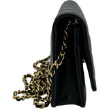シャネル CHANEL マトラッセチェーンウォレット AP0250 ブラック ゴールド金具 キャビアスキン レディース ショルダーバッグ