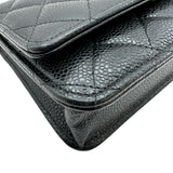 シャネル CHANEL マトラッセチェーンウォレット AP0250 ブラック ゴールド金具 キャビアスキン レディース ショルダーバッグ
