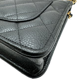 シャネル CHANEL マトラッセチェーンウォレット AP0250 ブラック ゴールド金具 キャビアスキン レディース ショルダーバッグ
