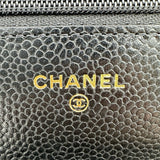 シャネル CHANEL マトラッセチェーンウォレット AP0250 ブラック ゴールド金具 キャビアスキン レディース ショルダーバッグ