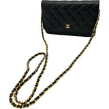 シャネル CHANEL マトラッセチェーンウォレット AP0250 ブラック ゴールド金具 キャビアスキン レディース ショルダーバッグ