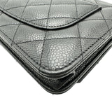 シャネル CHANEL マトラッセチェーンウォレット AP0250 ブラック ゴールド金具 キャビアスキン レディース ショルダーバッグ