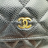 シャネル CHANEL マトラッセチェーンウォレット AP0250 ブラック ゴールド金具 キャビアスキン レディース ショルダーバッグ