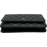 シャネル CHANEL マトラッセチェーンウォレット AP0250 ブラック ゴールド金具 キャビアスキン レディース ショルダーバッグ