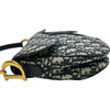クリスチャン・ディオール Christian Dior オブリークサドルバッグ ネイビー ゴールド金具 キャンパス レディース ショルダーバッグ