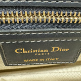クリスチャン・ディオール Christian Dior オブリークサドルバッグ ネイビー ゴールド金具 キャンパス レディース ショルダーバッグ