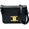セリーヌ CELINE ティーントリオンフショルダー ブラック ゴールド金具 シャイニーカーフ レディース ショルダーバッグ