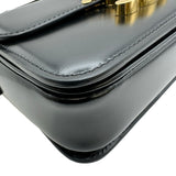 セリーヌ CELINE ティーントリオンフショルダー ブラック ゴールド金具 シャイニーカーフ レディース ショルダーバッグ