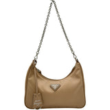 プラダ PRADA Re-Editionショルダーバッグ 1BH204 ベージュ シルバー金具 ナイロン レディース ショルダーバッグ