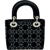 クリスチャン・ディオール Christian Dior レディディオールミニ M0500PRTC ブラック シルバー金具 サテン/ビジュー レディース ショルダーバッグ