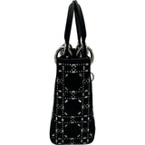 クリスチャン・ディオール Christian Dior レディディオールミニ M0500PRTC ブラック シルバー金具 サテン/ビジュー レディース ショルダーバッグ