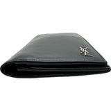 YVES SAINT LAURENT ファスナー長財布 607746 ブラック シルバー金具 マットレザー メンズ 長財布