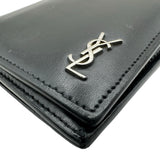 YVES SAINT LAURENT ファスナー長財布 607746 ブラック シルバー金具 マットレザー メンズ 長財布