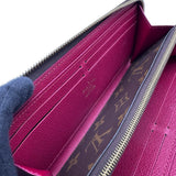 ルイ・ヴィトン LOUIS VUITTON ポルトフォイユ・クレマンス M60742 ブラウン/フューシャ モノグラム・キャンバス レディース 長財布
