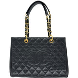 シャネル CHANEL GSTチェーントートバッグ A50995 15番台 ブラック ゴールド金具 キャビアスキン レディース トートバッグ