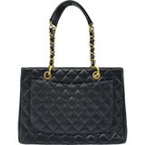 シャネル CHANEL GSTチェーントートバッグ A50995 15番台 ブラック ゴールド金具 キャビアスキン レディース トートバッグ
