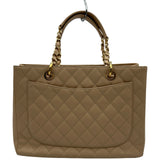 シャネル CHANEL GSTチェーントートバッグ A50995 ベージュ ゴールド金具 キャビアスキン レディース ショルダーバッグ