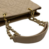 シャネル CHANEL GSTチェーントートバッグ A50995 ベージュ ゴールド金具 キャビアスキン レディース ショルダーバッグ