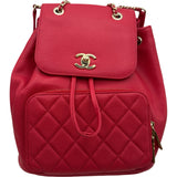 シャネル CHANEL マトラッセチェーンバックパック A93748 24番台 レッド ゴールド金具 キャビアスキン レディース リュック・デイパック