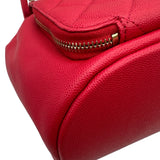 シャネル CHANEL マトラッセチェーンバックパック A93748 24番台 レッド ゴールド金具 キャビアスキン レディース リュック・デイパック
