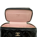 シャネル CHANEL バニティケース ショルダーバッグ AP2917 ブラック　ゴールド金具 シャイニーパテント レディース ショルダーバッグ