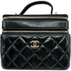 シャネル CHANEL バニティケース ショルダーバッグ AP2917 ブラック　ゴールド金具 シャイニーパテント レディース ショルダーバッグ