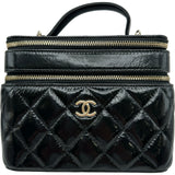 シャネル CHANEL バニティケース ショルダーバッグ AP2917 ブラック　ゴールド金具 シャイニーパテント レディース ショルダーバッグ
