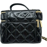 シャネル CHANEL バニティケース ショルダーバッグ AP2917 ブラック　ゴールド金具 シャイニーパテント レディース ショルダーバッグ