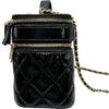シャネル CHANEL バニティケース ショルダーバッグ AP2917 ブラック　ゴールド金具 シャイニーパテント レディース ショルダーバッグ