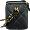 シャネル CHANEL バニティチェーンショルダーバッグ ブラック ゴールド金具 キャビアスキン レディース ショルダーバッグ
