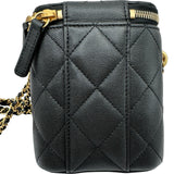 シャネル CHANEL バニティチェーンショルダーバッグ ブラック ゴールド金具 キャビアスキン レディース ショルダーバッグ