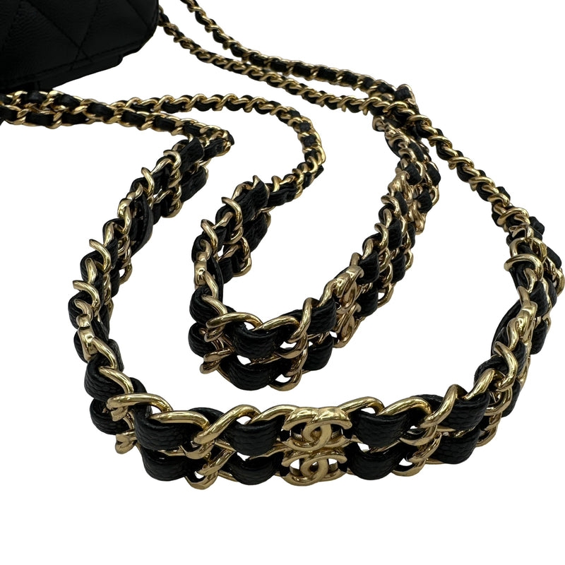 シャネル CHANEL バニティチェーンショルダーバッグ ブラック ゴールド