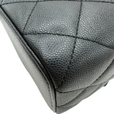 シャネル CHANEL バニティチェーンショルダーバッグ ブラック ゴールド金具 キャビアスキン レディース ショルダーバッグ