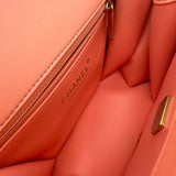 シャネル CHANEL マトラッセ2WAYチェーンショルダーバッグ コーラルオレンジ ゴールド金具 ラム レディース ショルダーバッグ