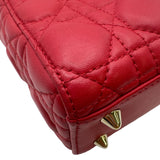 クリスチャン・ディオール Christian Dior レディディオール レッド ゴールド金具 カナージュ レディース ショルダーバッグ