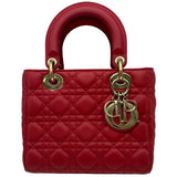 クリスチャン・ディオール Christian Dior レディディオール レッド ゴールド金具 カナージュ レディース ショルダーバッグ