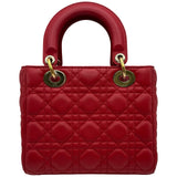 クリスチャン・ディオール Christian Dior レディディオール レッド ゴールド金具 カナージュ レディース ショルダーバッグ