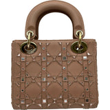 クリスチャン・ディオール Christian Dior レディディオールミニ ピンク ゴールド金具 カナージュ/サテン レディース ショルダーバッグ