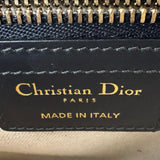 クリスチャン・ディオール Christian Dior オブリークサドルバッグ ネイビー ゴールド金具 キャンパス レディース ショルダーバッグ