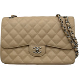 シャネル CHANEL デカマトラッセ30 A58600 15番台 ベージュ シルバー金具 キャビアスキン レディース ショルダーバッグ