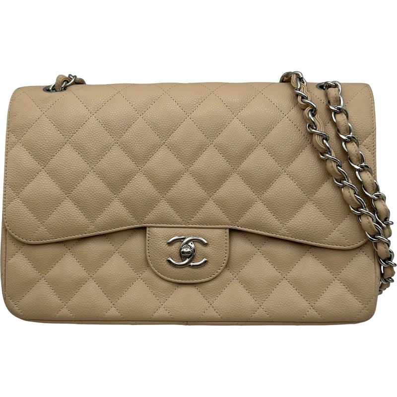 【プロフ見てね】CHANEL マトラッセ シャネル CHANEL デカマトラッセ30 A58600 15番台 ベージュ シルバー