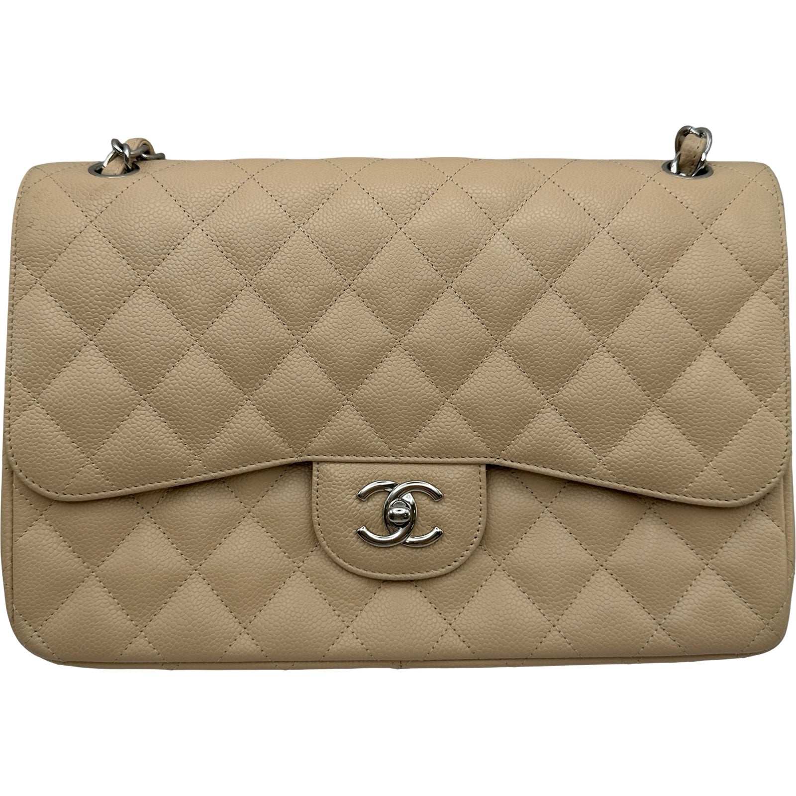 シャネル CHANEL デカマトラッセ30 A58600 15番台 ベージュ シルバー