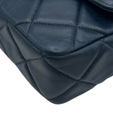 シャネル CHANEL マトラッセメダルチャームチェーンショルダー ネイビー ゴールド金具 ラムスキン レディース ショルダーバッグ