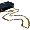 シャネル CHANEL マトラッセメダルチャームチェーンショルダー ネイビー ゴールド金具 ラムスキン レディース ショルダーバッグ