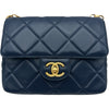 シャネル CHANEL マトラッセメダルチャームチェーンショルダー ネイビー ゴールド金具 ラムスキン レディース ショルダーバッグ
