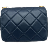 シャネル CHANEL マトラッセメダルチャームチェーンショルダー ネイビー ゴールド金具 ラムスキン レディース ショルダーバッグ