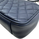 シャネル CHANEL ラブリーデイスクエアプラップバッグ A57895 26番台 ダークブルー ゴールド金具 ラムスキン レディース ショルダーバッグ